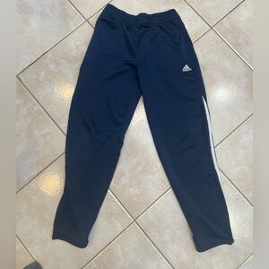 Adidas Kids Dark Blue Joggers with White Stripes